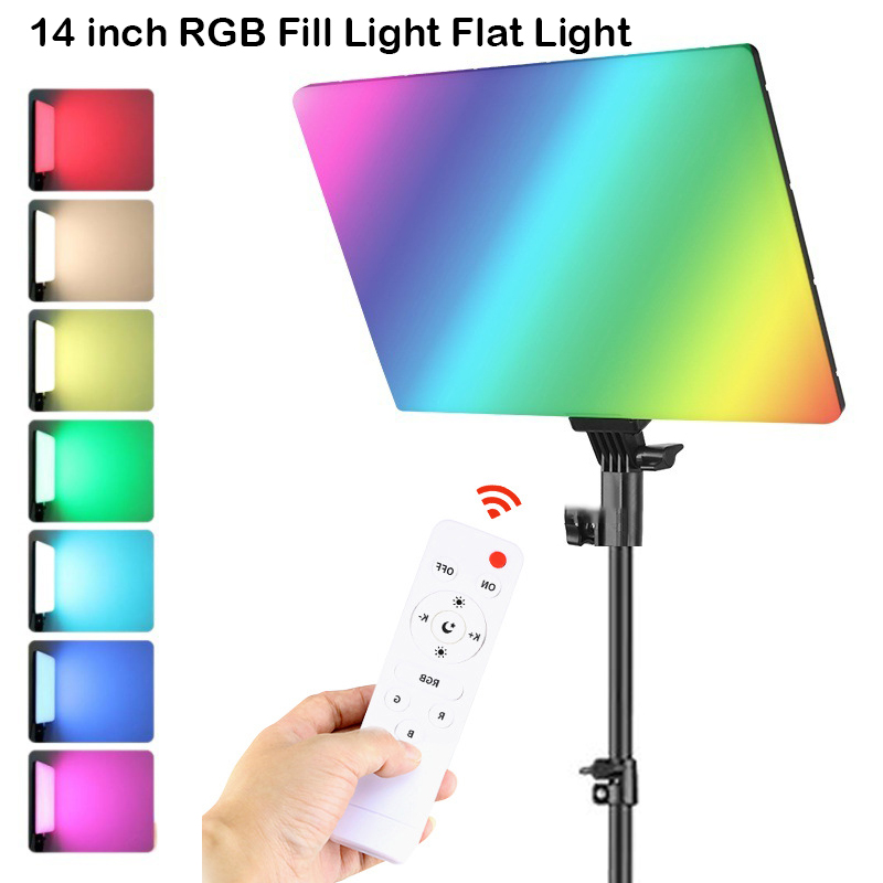 Led Light Panel Stream - RGB 14 ''Lampu Video LED Remote