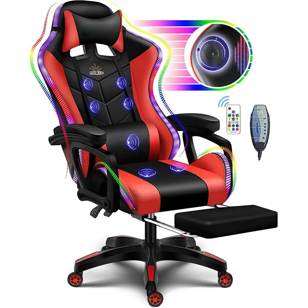 Rgb Gaming Chair - Kursi Gaming Ergonomis dengan Sandaran Tinggi,