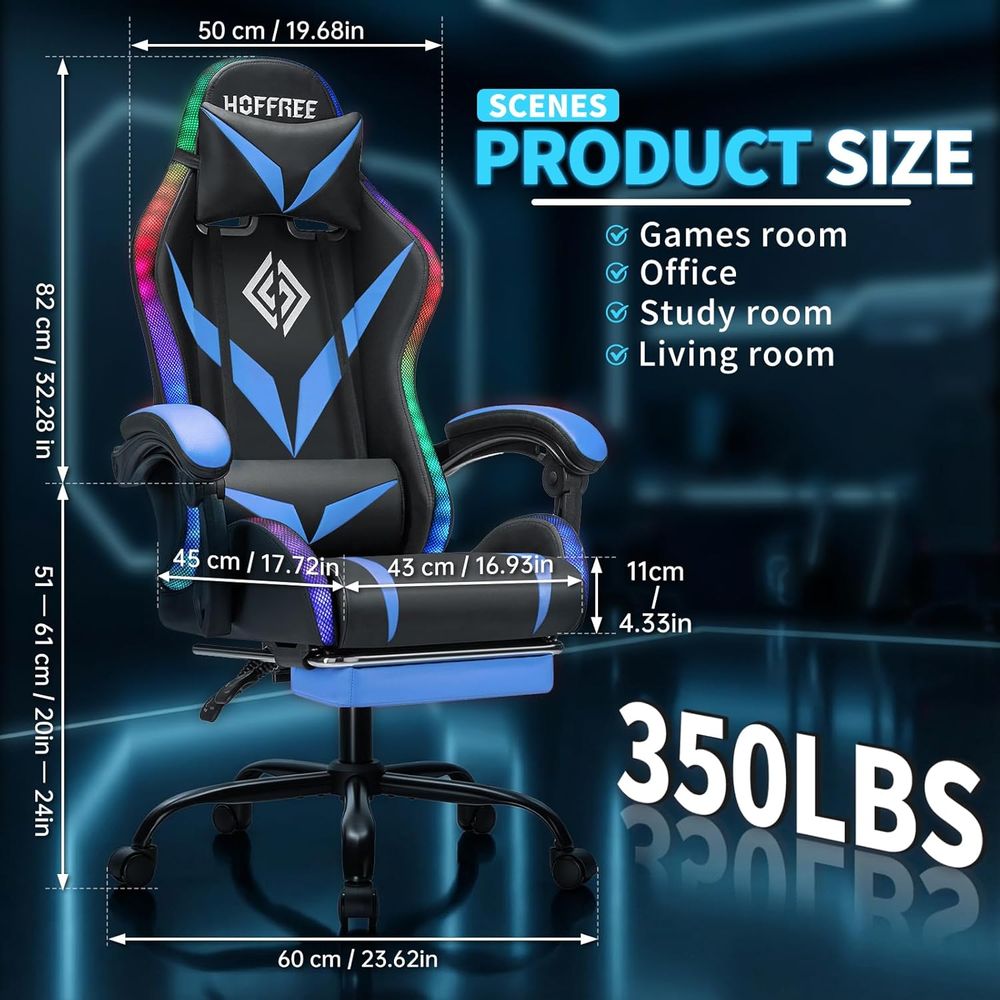 Kursi Gaming RGB dengan Pijat  - Rgb Gaming Chair ulasan dan harga