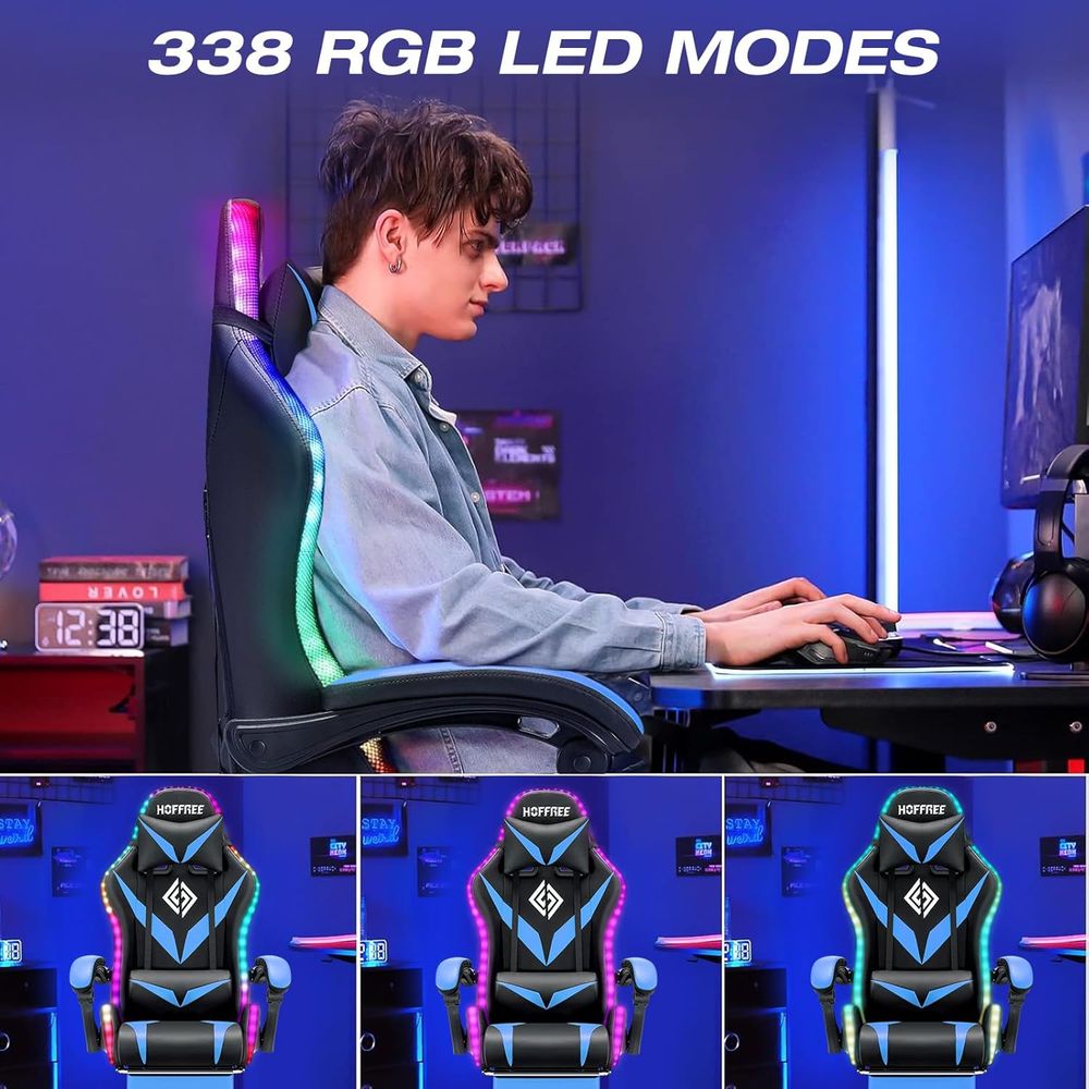 Kursi Gaming RGB dengan Pijat  - Rgb Gaming Chair ulasan dan harga