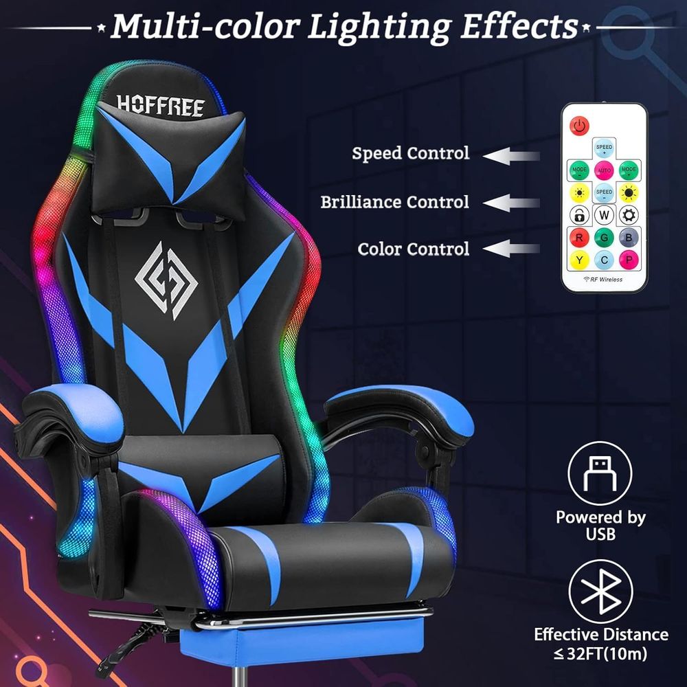 Kursi Gaming RGB dengan Pijat  - Rgb Gaming Chair ulasan dan harga