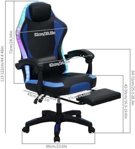 Kursi Gaming Ergonomis LED RGB - Rgb Gaming Chair ulasan dan harga