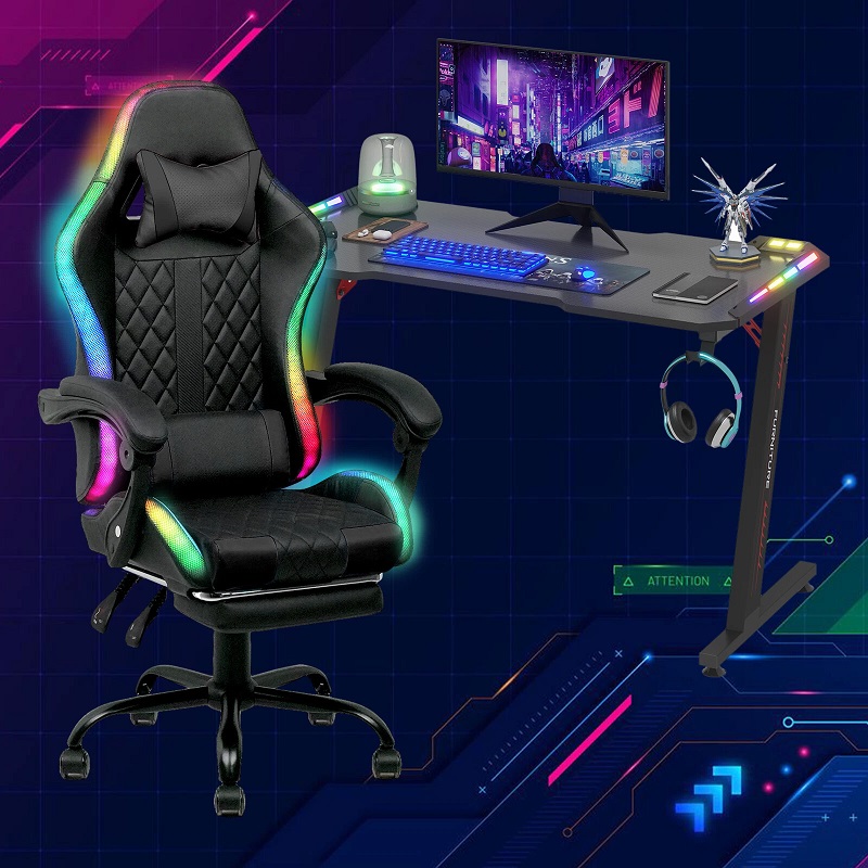 Set Meja dan Kursi Ergonomis H - Rgb Gaming Chair ulasan dan harga
