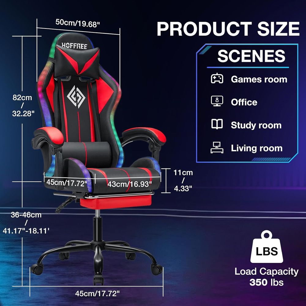 Kursi Gaming RGB dengan Speake - Rgb Gaming Chair ulasan dan harga