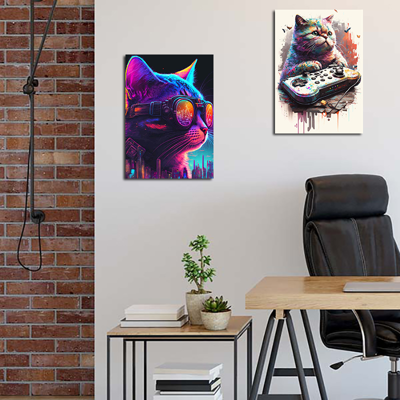 Pengendali Gamer Neon Punk war - Esports Gaming Wallpaper ulasan dan harga