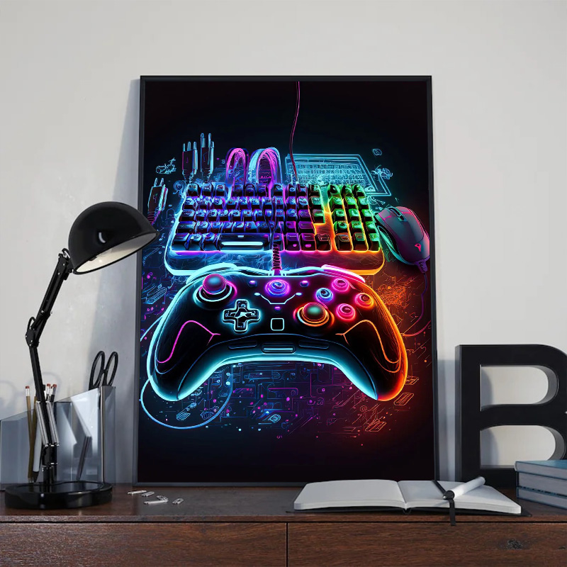 Lukisan kanvas seni dinding pe - Esports Gaming Poster ulasan dan harga