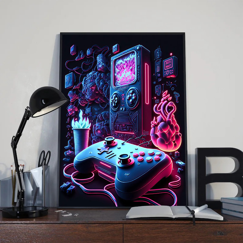 Lukisan kanvas seni dinding pe - Esports Gaming Poster ulasan dan harga