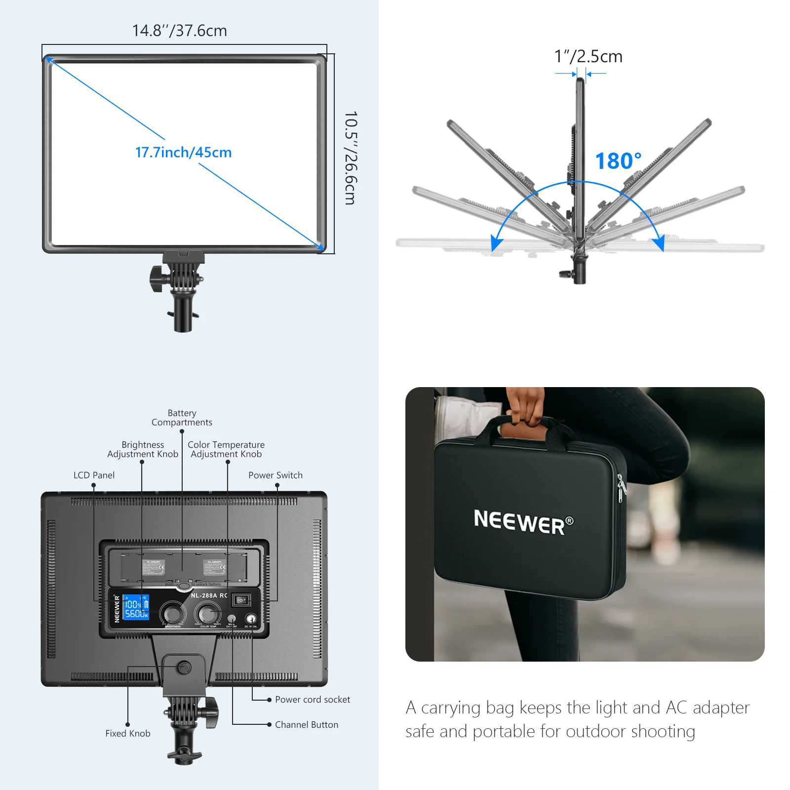 Panel Lampu Video LED Besar Ne - Led Light Panel Stream ulasan dan harga