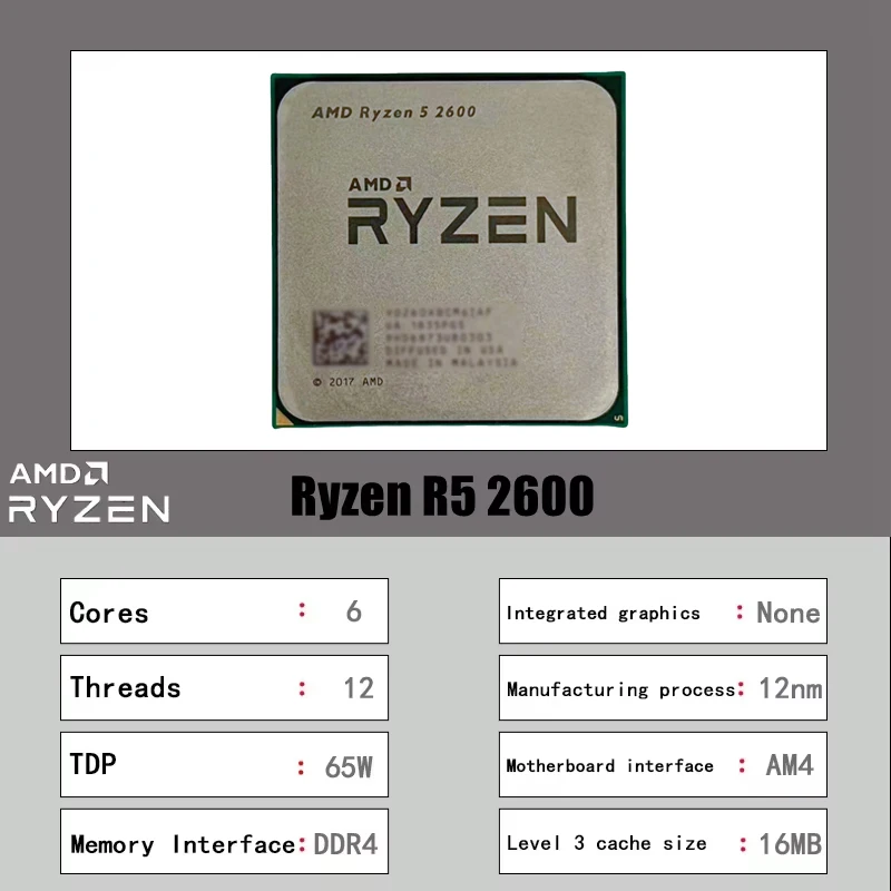 AMD Ryzen 5 2600 CPU Tray 6 Co - Amd Cpu Ryzen 5 ulasan dan harga